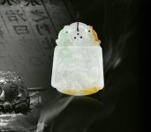 三彩福寿如意缅甸翡翠挂件