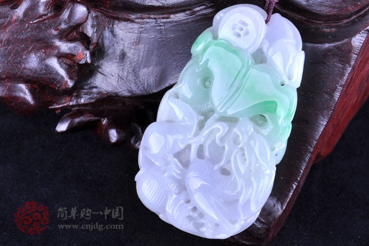 紫罗兰带绿龙鼠运财缅甸翡翠挂件