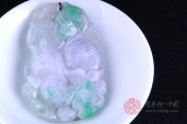 春带彩年年有余缅甸翡翠挂件