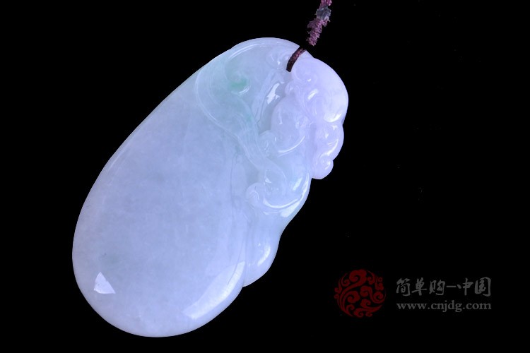 吉祥如意紫罗兰带绿福寿瓜缅甸翡翠挂件