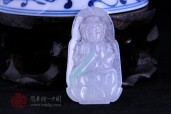 清澈如滴冰种飘绿观音缅甸翡翠挂件