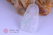 清澈如滴冰种飘绿观音缅甸翡翠挂件