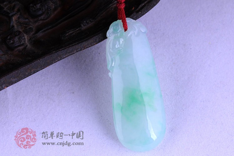 年年有余糯种飘绿福瓜缅甸翡翠挂件