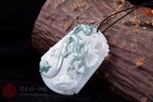 龙行天下缅甸天然翡翠A货飘花翡翠龙挂件