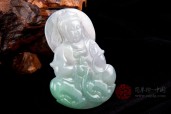 安详仁慈缅甸天然翡翠A货春带彩翡翠观音挂件（多款）