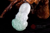 安详仁慈缅甸天然翡翠A货春带彩翡翠观音挂件（多款）