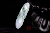 显山露水缅甸天然翡翠A货飘花如意挂件