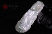 福寿万年缅甸天然翡翠A货冰油种翡翠观音挂件