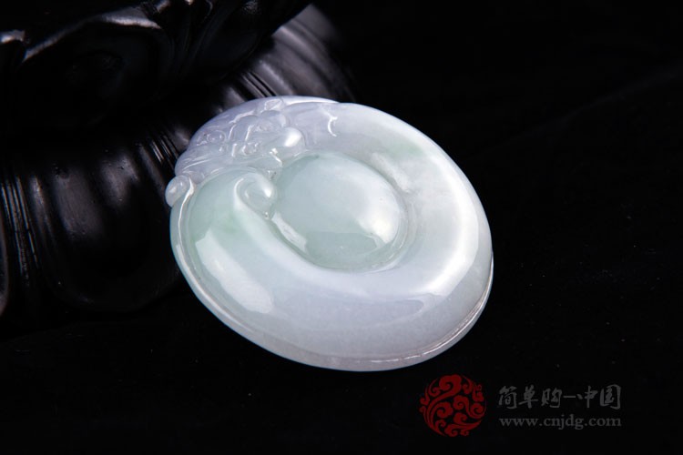 龙胜凤舞缅甸天然翡翠A货紫罗兰带绿游龙戏珠挂件