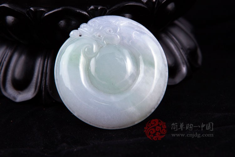 龙胜凤舞缅甸天然翡翠A货紫罗兰带绿游龙戏珠挂件