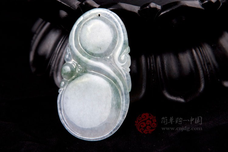 显山露水缅甸天然翡翠A货飘花如意挂件