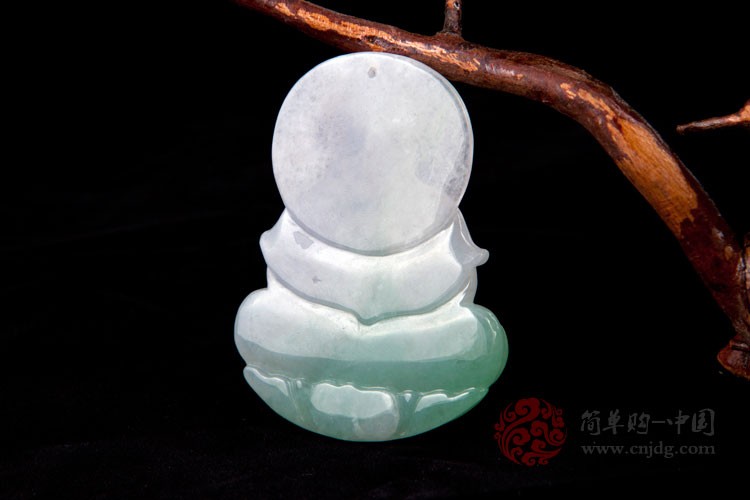 安详仁慈缅甸天然翡翠A货春带彩翡翠观音挂件（多款）