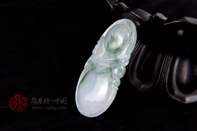 显山露水缅甸天然翡翠A货飘花如意挂件