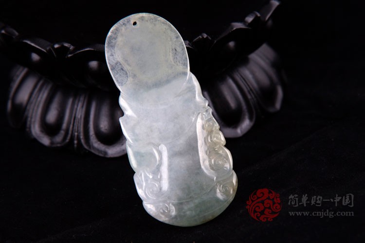 福寿万年缅甸天然翡翠A货冰油种翡翠观音挂件