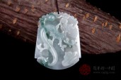 龙行天下缅甸天然翡翠A货飘花翡翠龙挂件
