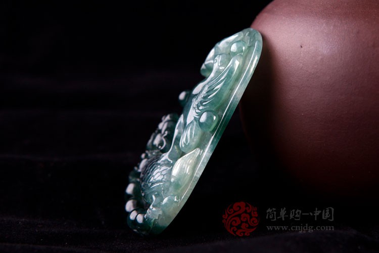 瑞兽纳福缅甸翡翠A货老坑仙鹤龙龟挂件