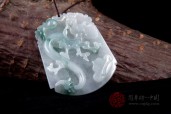 龙行天下缅甸天然翡翠A货飘花翡翠龙挂件