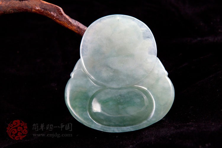 荧光闪闪缅甸天然翡翠A货冰油飘花佛挂件