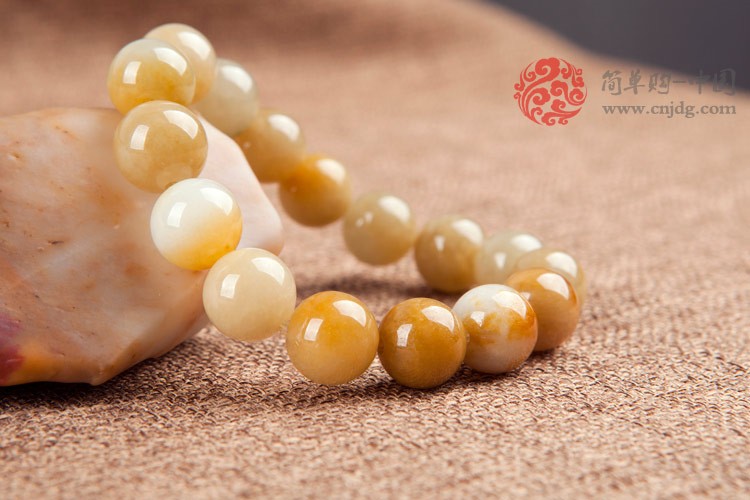 黄翡翠玉珠缅甸翡翠佛珠
