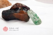 老坑带绿凤凰呈祥缅甸翡翠挂件