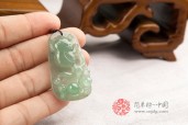 油青种年年有鱼缅甸翡翠挂件