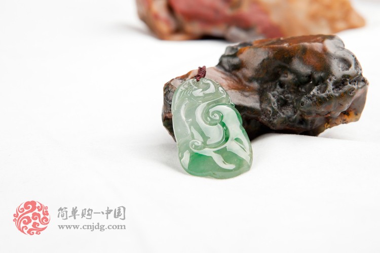 老坑带绿凤凰呈祥缅甸翡翠挂件