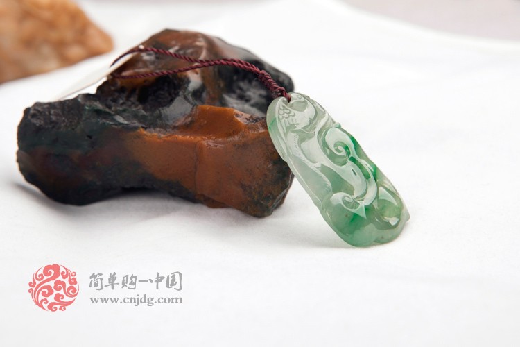 老坑带绿凤凰呈祥缅甸翡翠挂件