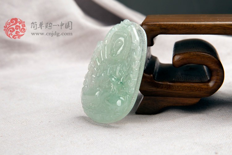 冰种飘花千手观音缅甸翡翠挂件