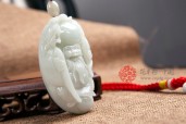 豆种寿星缅甸翡翠手玩件
