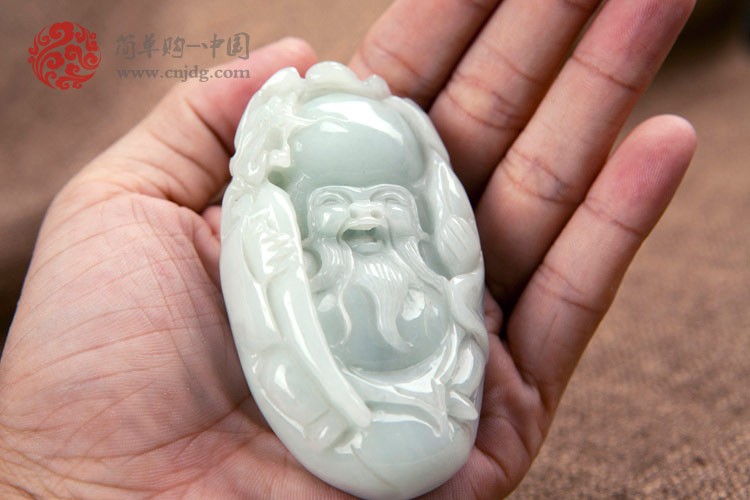 豆种寿星缅甸翡翠手玩件