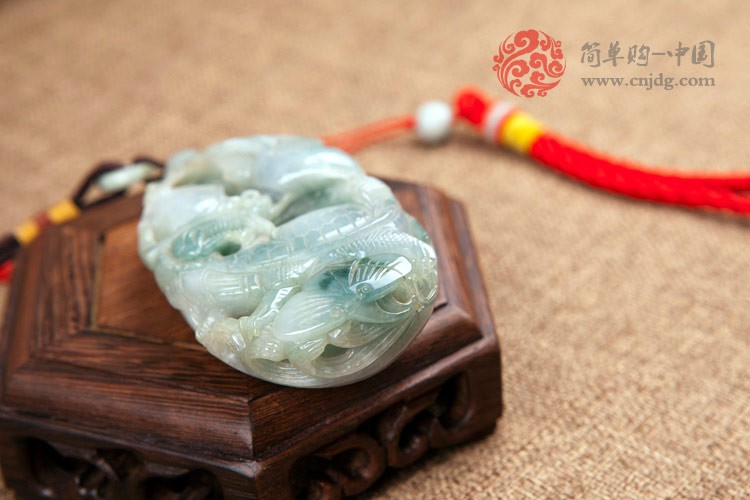 油青种仙鹤龙龟贺寿缅甸翡翠手玩件