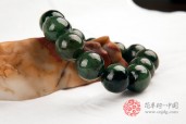 油青种缅甸翡翠碧绿佛珠