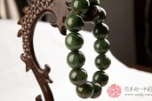 油青种缅甸翡翠碧绿佛珠