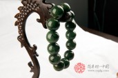 油青种缅甸翡翠碧绿佛珠
