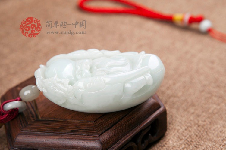 豆种寿星缅甸翡翠手玩件