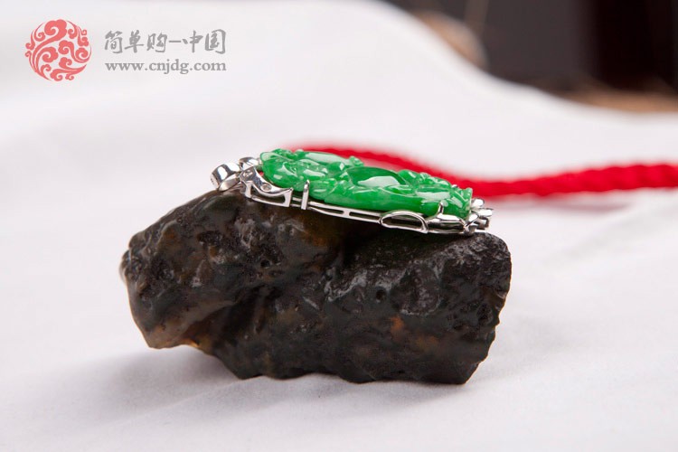 老坑正绿招财笑佛(镶金、镶钻)缅甸翡翠挂件