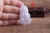 紫带翡观音缅甸翡翠挂件