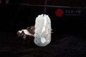 一步登天糯种飘花步步高升缅甸翡翠挂件