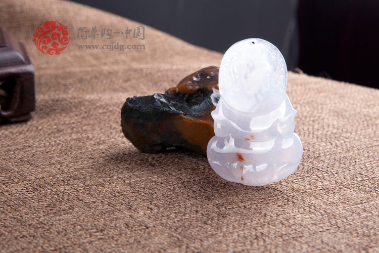 紫带翡观音缅甸翡翠挂件