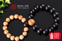 天长地久天然黑檀绿檀姻缘和合情侣款佛珠手串