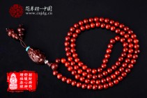 吉祥如意天然小叶紫檀福寿双全佛珠手串