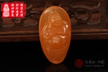 百福具臻天然金冻石丰财聚宝笑佛吊坠