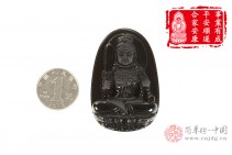 事业有成天然黑曜石平安顺遂不动明王菩萨吊坠