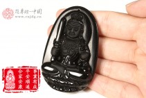 事业有成天然黑曜石平安顺遂不动明王菩萨吊坠