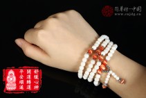 蕙质兰心天然白砗磲平安顺遂佛珠手串