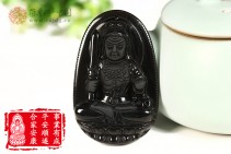 事业有成天然黑曜石平安顺遂不动明王菩萨吊坠