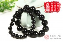 永结同心天然黑曜石姻缘和合情侣款佛珠手串